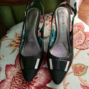 Karen Scott Gracelynn Black Slingbacks Size 7.5